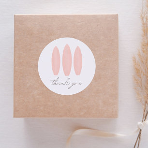 Sticker Rond Bébé à bord Baby shower de surf rose