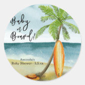 Sticker Rond Bébé à bord du Baby shower (Devant)