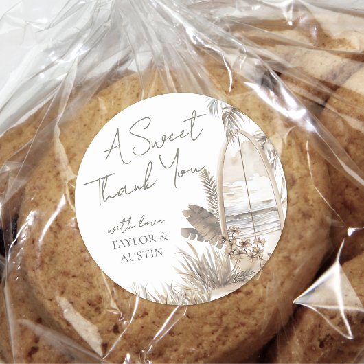 Sticker Rond Bébé À Bord Merci Beach Baby shower