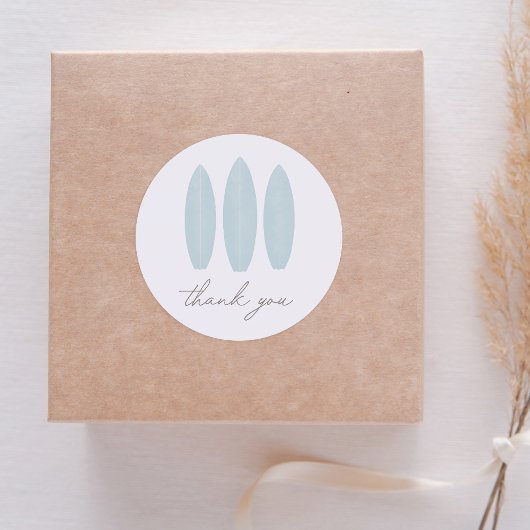 Sticker Rond Bébé à bord Surfboard Baby shower Merci