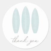 Sticker Rond Bébé à bord Surfboard Baby shower Merci (Devant)