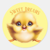 Sticker Rond Bébé adorable poussin (Devant)