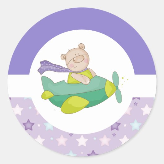 Sticker Rond Bébé adorable Teddy Ours (Devant)