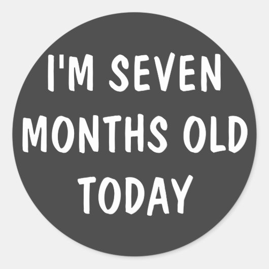 Sticker Rond Bébé âgé de SEPT mois (Devant)