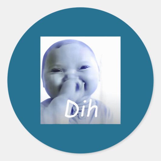 Sticker Rond Bébé Ai Dih Meme Brainrot (Devant)