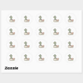 Sticker Rond bébé alligator mignon qui éclot (Feuille)