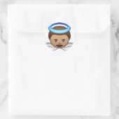 Sticker Rond bébé ange émoji halo amour (Sac)