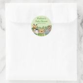 Sticker Rond Bébé Baby shower Safari Jungle (Sac)