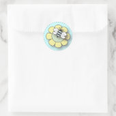 Sticker Rond Bébé Bee en bleu (Sac)