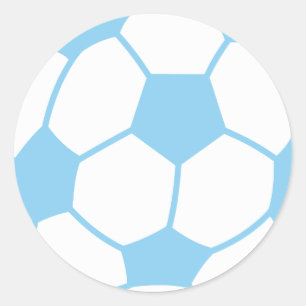 Sticker Rond Bébé Bleu balle de soccer