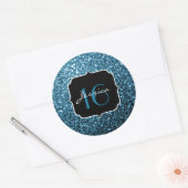 Sticker Rond Bébé bleu clair faux parties scintillant scintille (Enveloppe)