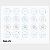 Sticker Rond Bébé Bleu Confetti Baptême Christening Favoriser (Feuille)