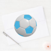 Sticker Rond Bébé Bleu et Blancs balle de football (Enveloppe)
