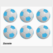 Sticker Rond Bébé Bleu et Blancs balle de football (Feuille)