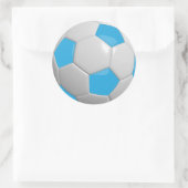 Sticker Rond Bébé Bleu et Blancs balle de football (Sac)