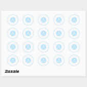 Sticker Rond Bébé bleu - Phoques de l'enveloppe monographique (Feuille)