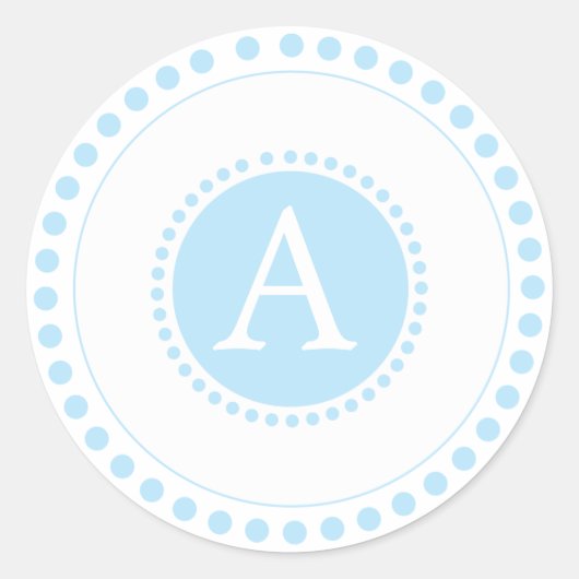 Sticker Rond Bébé bleu - Phoques de l'enveloppe monographique (Devant)