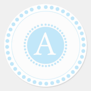 Sticker Rond Bébé bleu - Phoques de l'enveloppe monographique