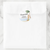 Sticker Rond Bébé Blue Sky à bord Baby shower de Surf de plage (Sac)