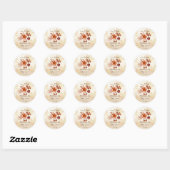 Sticker Rond Bébé brasse automne automne baby shower préféré (Feuille)