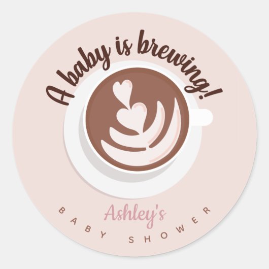 Sticker Rond Bébé brasse Café Brunch Baby shower Saupoudrer (Devant)