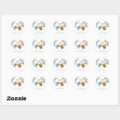Sticker Rond Bébé brasser | Aquarelle Baby shower Favoriser (Feuille)