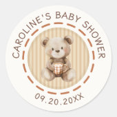 Sticker Rond Bébé Café en Route (Devant)