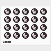 Sticker Rond Bébé calèche rose (Feuille)