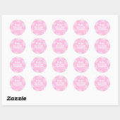Sticker Rond Bébé C'est froid dehors Baby shower de flocon rose (Feuille)