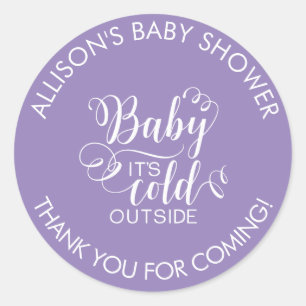 Sticker Rond Bébé C'est froid douche extérieure C'est Favor Sti
