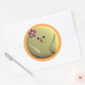 Sticker Rond Bébé chick mignon poulet rose jaune (Enveloppe)