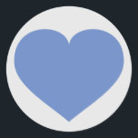 Sticker Rond Bébé Coeur bleu<br><div class="desc">Cet autocollant présente un coeur bleu bébé. Peut être customisé comme un ajout décoratif au baby shower,  fête de fiançailles,  douche nuptiale,  dîner de répétition,  mariage,  anniversaire ou faveurs de la Saint-Valentin.</div>