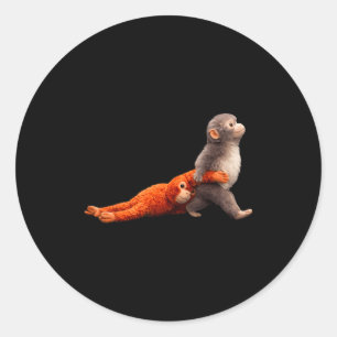 Sticker Rond Bébé coup de poing drôle seul singe mignon équipe