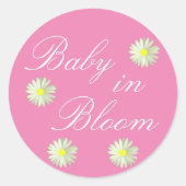 Sticker Rond Bébé dans le Baby shower en fleur (Devant)