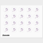 Sticker Rond bébé dauphin mignon (Feuille)
