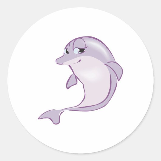 Sticker Rond bébé dauphin mignon (Devant)