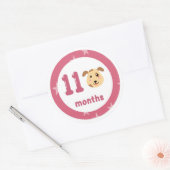 Sticker Rond Bébé de chiot mignon mensuel jalon (Enveloppe)