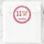 Sticker Rond Bébé de chiot mignon mensuel jalon (Sac)
