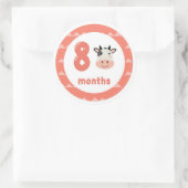 Sticker Rond Bébé de vache mignonne mensuelle jalon (Sac)