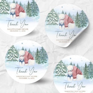 Sticker Rond Bébé d'hiver Il fait froid dehors Baby shower