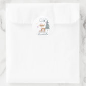 Sticker Rond Bébé d'hiver mignonne Cerf Femme Fawn (Sac)
