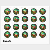 Sticker Rond Bébé dormant Jésus Noël (Feuille)