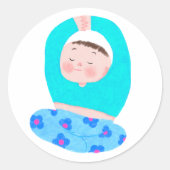 Sticker Rond bébé dormir (Devant)