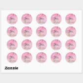 Sticker Rond Bébé doux Fille Balloon Eucalyptus Cupcake Topper (Feuille)