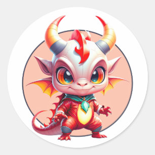 Sticker Rond Bébé dragon Kensi