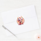 Sticker Rond Bébé dragon Kensi (Enveloppe)