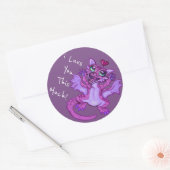 Sticker Rond Bébé Dragon Love (Enveloppe)