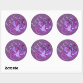 Sticker Rond Bébé Dragon Love (Feuille)