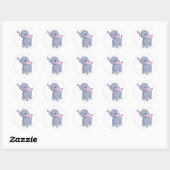 Sticker Rond Bébé éléphant (Feuille)