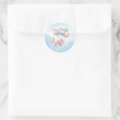 Sticker Rond bébé éléphant avec ballons (Sac)